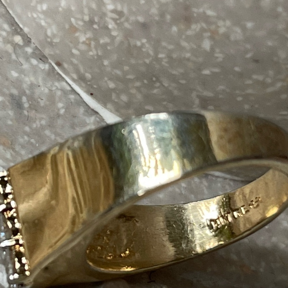 Sterling Silver‎ With Gold Plate with 3 Cubic Zirconia Ring Setting Size: 7 - Picture 5 of 12